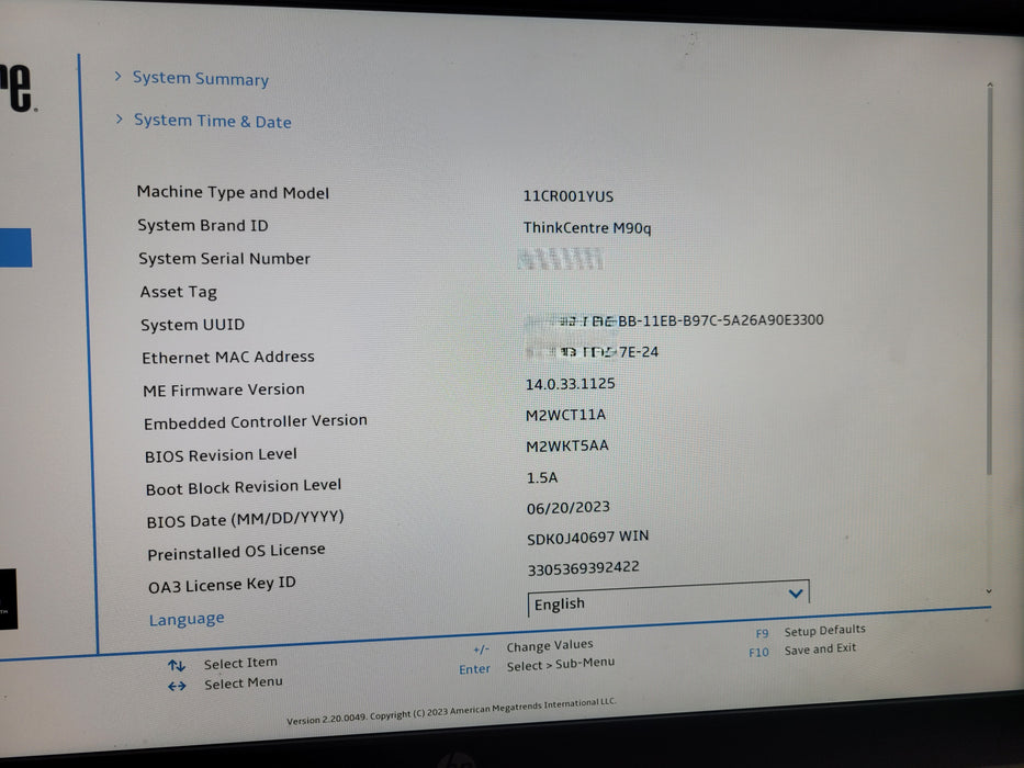 Lenovo ThinkCentre M90q | i5-10500 @3.10GHz 8GB DDR4 256GB NVMe