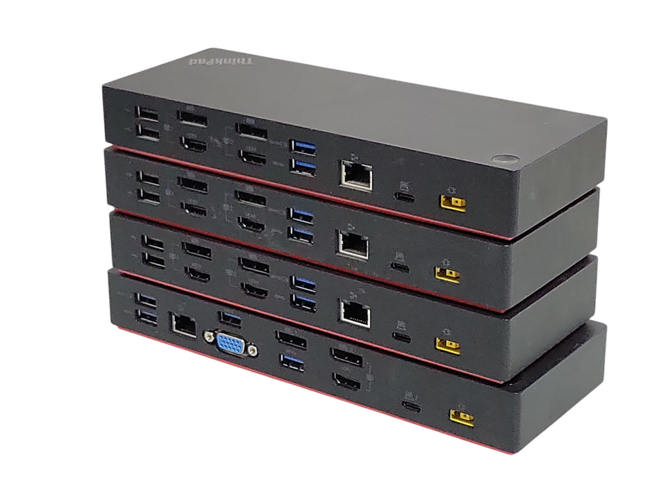 Lot of 4x Lenovo (3x Hybrid USB-C w/ USB-A & 40AF & 1x Thunderbolt 3 Dock 40AC)