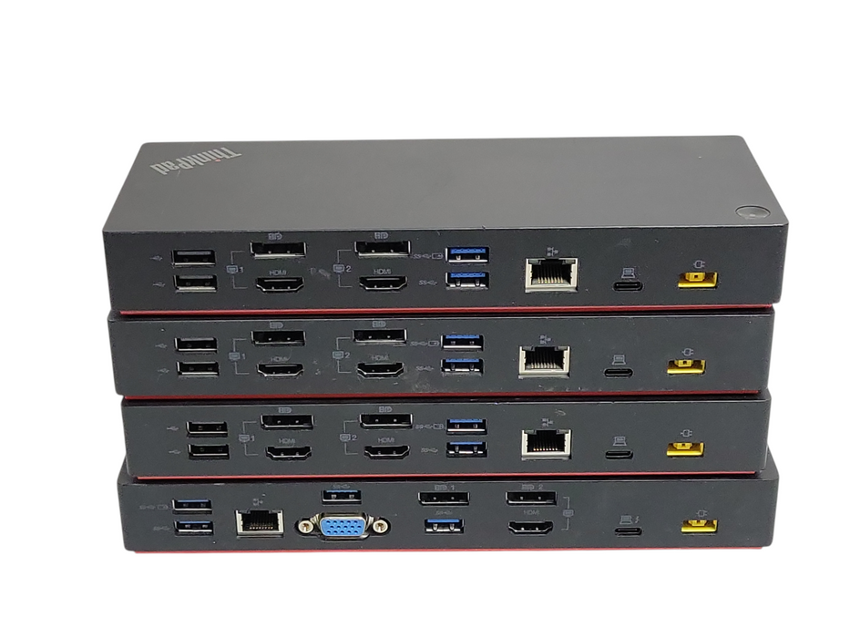 Lot of 4x Lenovo (3x Hybrid USB-C w/ USB-A & 40AF & 1x Thunderbolt 3 Dock 40AC)