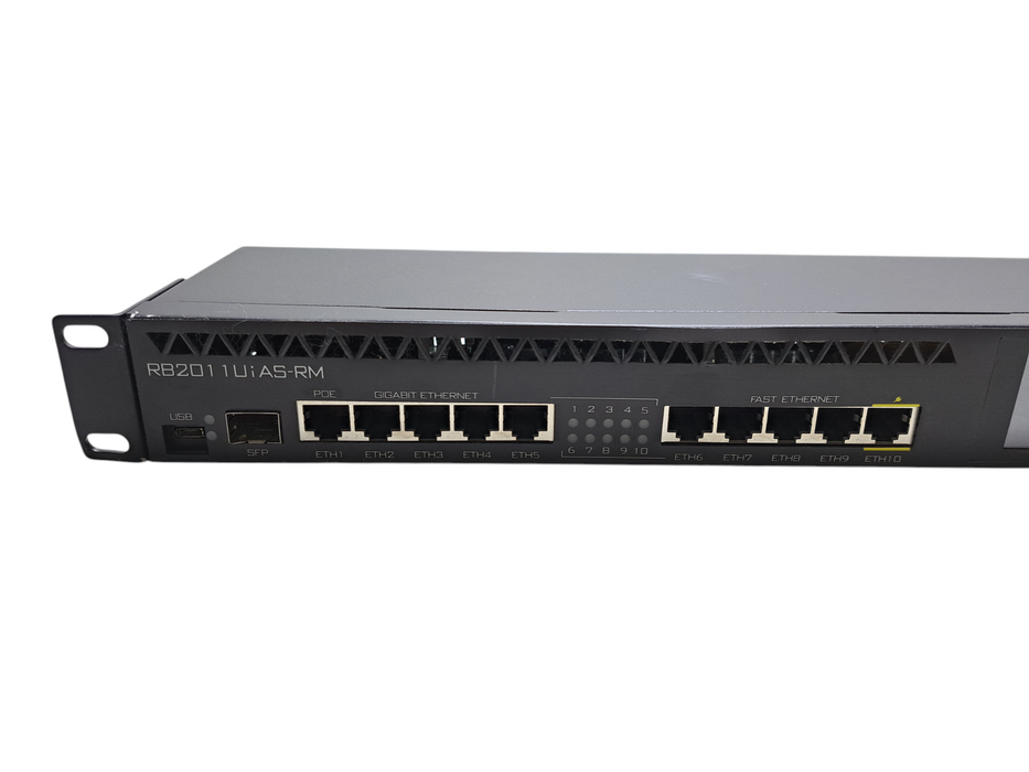 MikroTik RB2011UiAS-RM 10-Port Rack Mountable Fast/Gigabit Ethernet Router