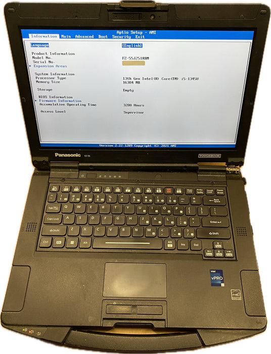 Panasonic ToughBook FZ-55 TOUCH i5-1345U 16GB Broken Hinge For Parts/Repair READ