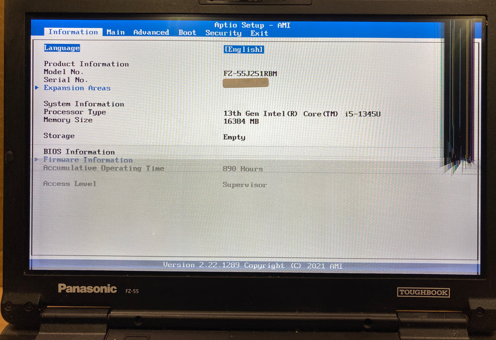 Panasonic ToughBook FZ55 TOUCH i5-1345U 16GB Broken Screen For Parts/Repair READ