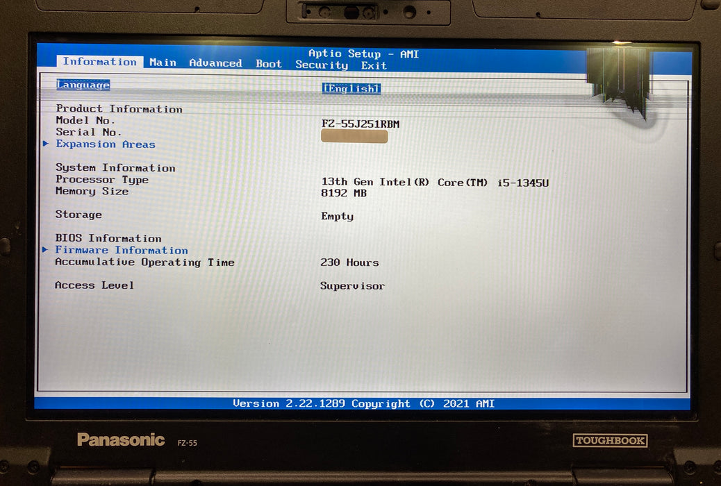Panasonic ToughBook FZ-55 TOUCH i5-1345U 8GB Broken Screen For Parts/Repair READ