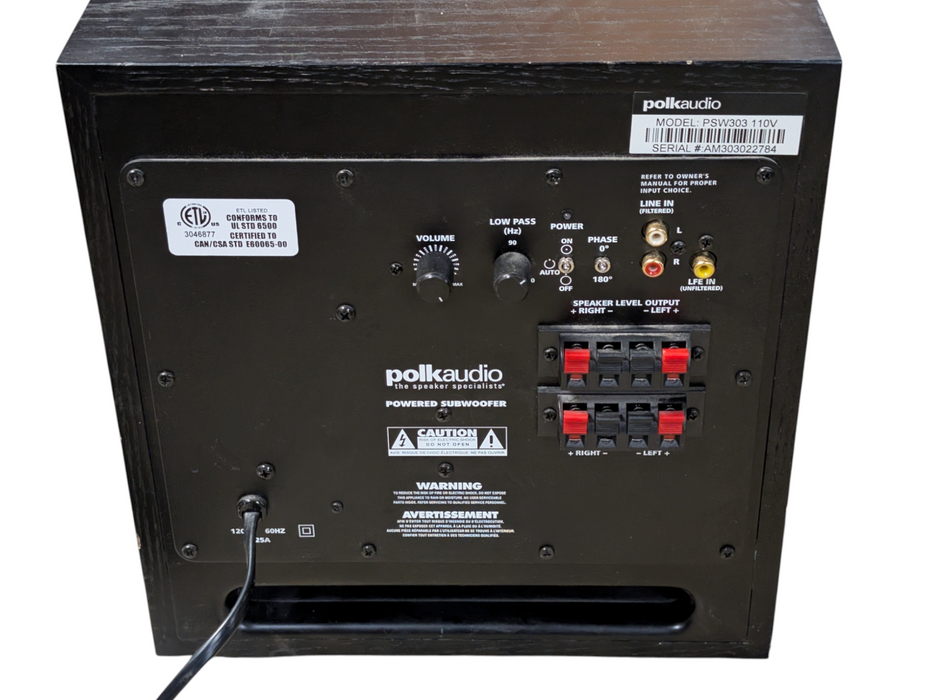POLK AUDIO PSW303 Powered SUBWOOFER