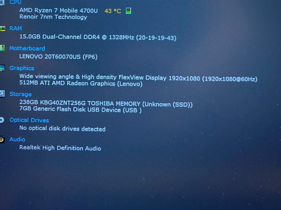 Lenovo ThinkPad E14 Gen 2 AMD Ryzen 7 4700U 16GB RAM 256GB SSD