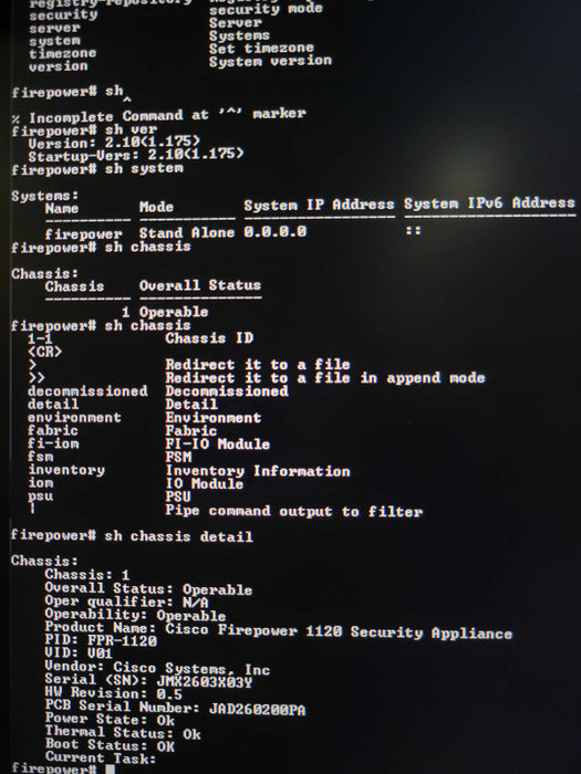 Cisco Firepower FPR-1120 Security Firewall Device w/ FPR1K-SSD200 1x PSU _