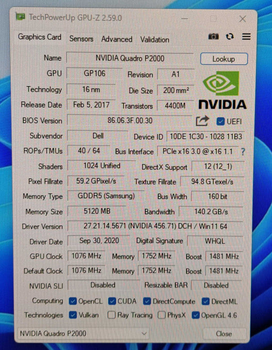 NVIDIA Quadro P2000 | 5GB GDDR5 Graphics Card | 4x DisplayPort