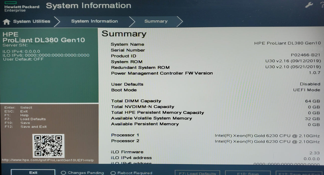 HP ProLiant DL380 Gen10 -2x Xeon Gold 6230, 64GB DDR4, P816i-a SR Gen10 - No HDD