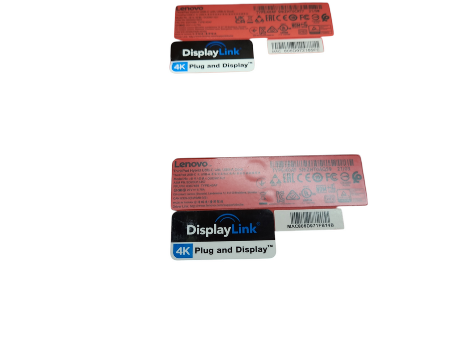 Lot 7x Lenovo ThinkPad Hybrid USB-C with USB-A Dock DUD9011D1 40AF