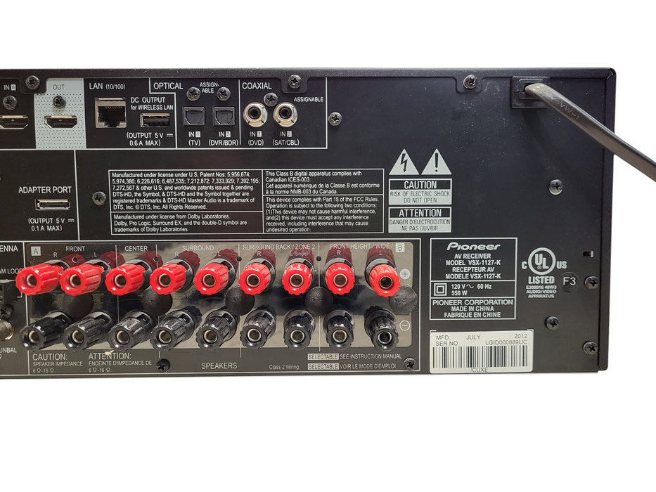 Pioneer VSX-1127-K 7.2-channel A/V network receiver READ