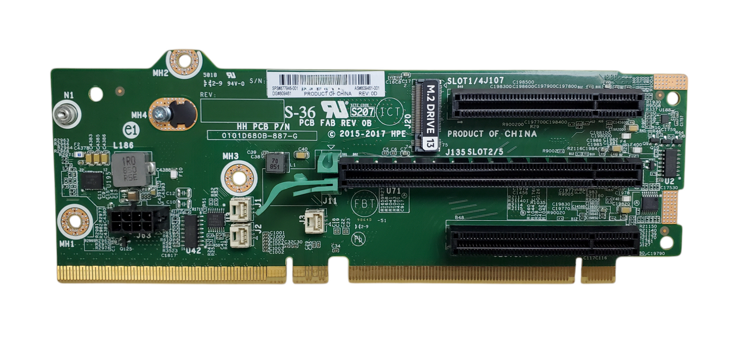 HP 877946-001 2x8 x16 2xM.2 PCIe Riser