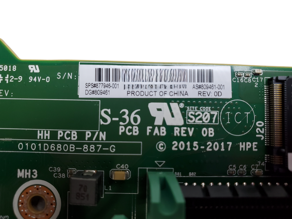 HP 877946-001 2x8 x16 2xM.2 PCIe Riser
