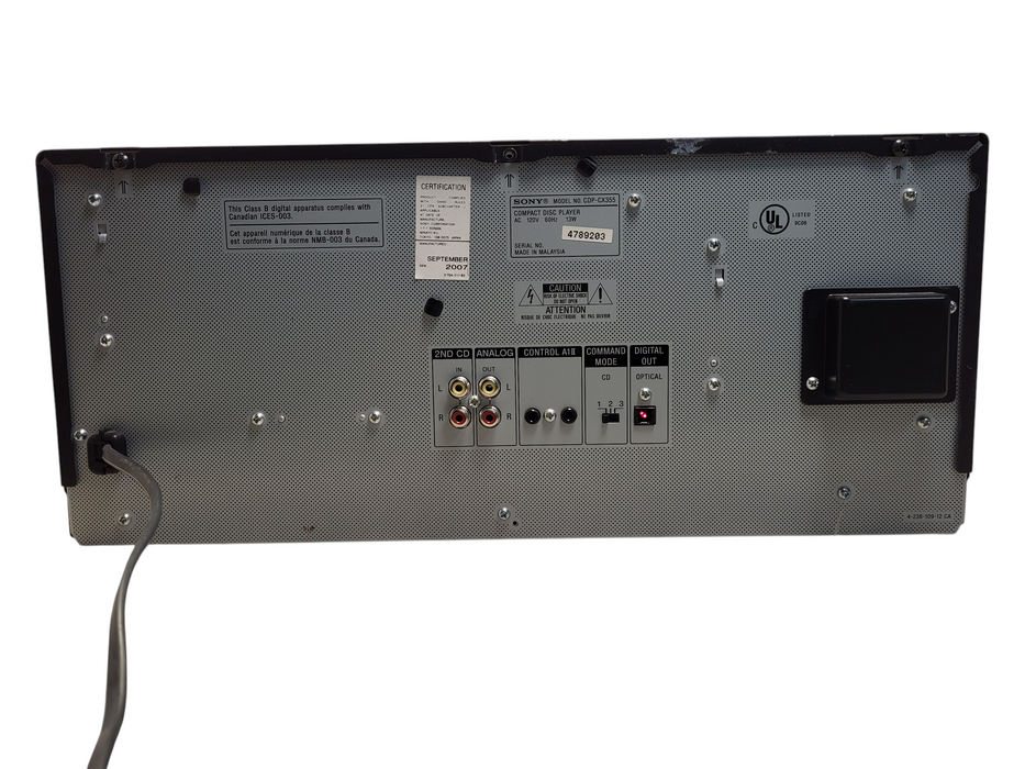 SONY High Density Linear Convertor System Mega Storage 300 CD Player CDP-CX355