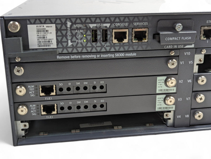 AVAYA G450 with 2x MM710B T1/E1 cards  Q-