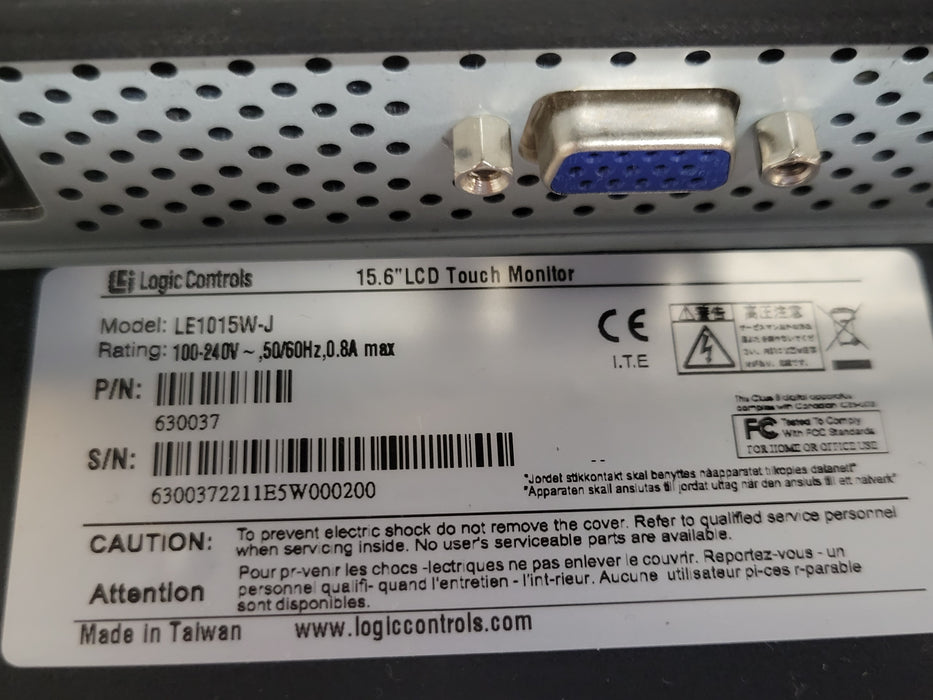 Logic controls 15.6" Touch Screen 630037 LE1015W-J with KB9000 Bump Bar