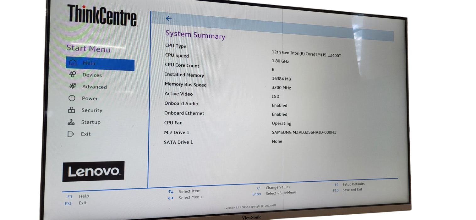 Lenovo ThinkCentre M70Q Gen 3 USFF I5-12400T CPU |  16GB DDR4 | 256GB NVME W/ AC