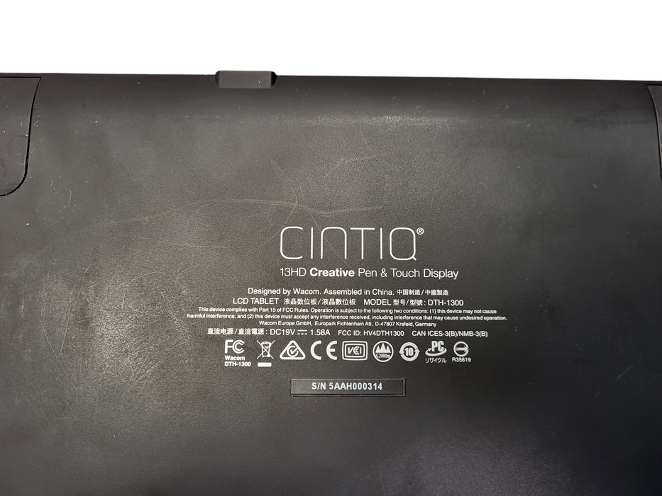 Wacom Cintiq 13hd Creative Pen & Touch Display DTH1300 No AC READ