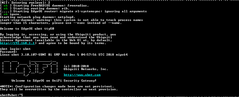 Ubiquiti Networks UniFi USG Security Gateway | Factory Reset