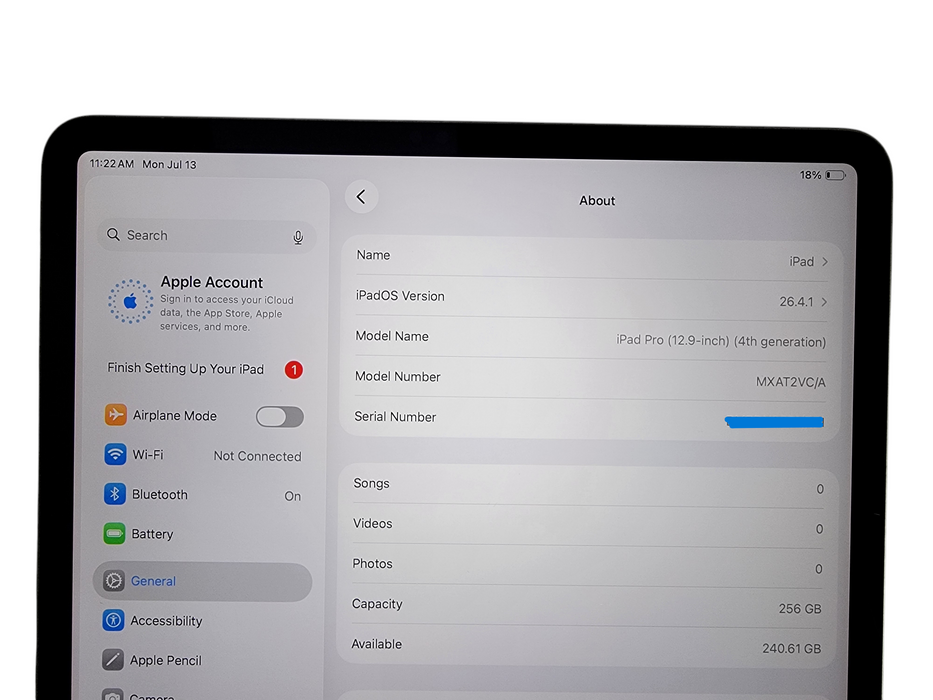 Apple iPad Pro 12.9" 4th Gen - 256GB - Space Gray [A2229]
