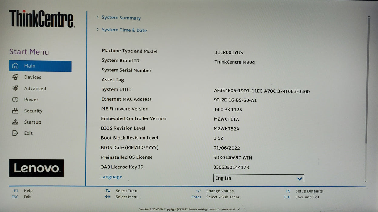 Lenovo ThinkCentre M90q USFF -  Core i5-10500, 8GB DDR4, 256GB NVMe + Adapter
