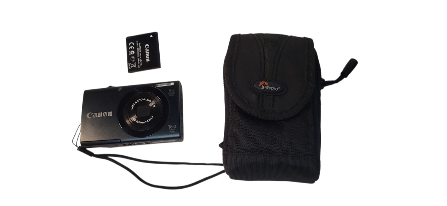 Canon PowerShot A3400 IS Compact Digital Camera W/ Battery & Carry On Bag