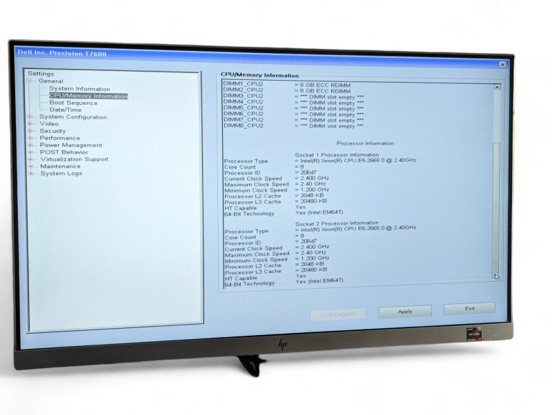 DELL Precision T7600 2x Intel Xeon E5-2665 0 @ 2.40Ghz, 32GB RAM, H310 RAID  -