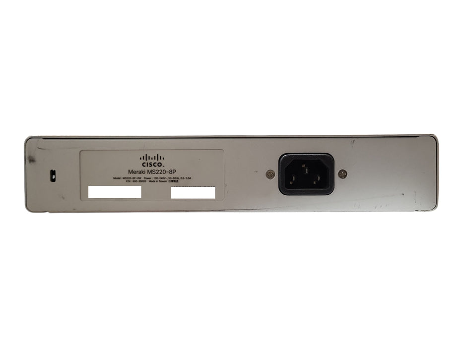 Cisco Meraki MS220-8P 8-Port Gigabit PoE Cloud Managed Network Switch, Unclaimed