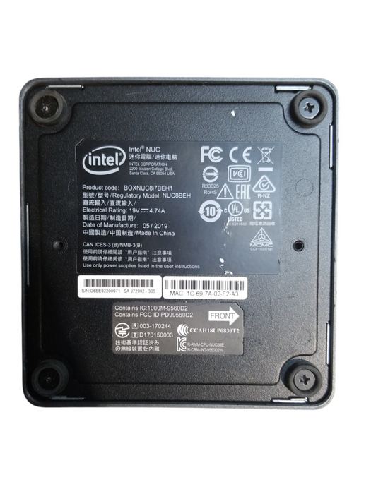 Intel Desktop Board NUC8BEB Core i7-8559U CPU 16GB RAM No HDD/Os
