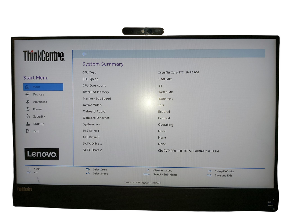 Lenovo ThinkCentre All-n-One Intel i5-14500 No HDD 16GB RAM DDR5