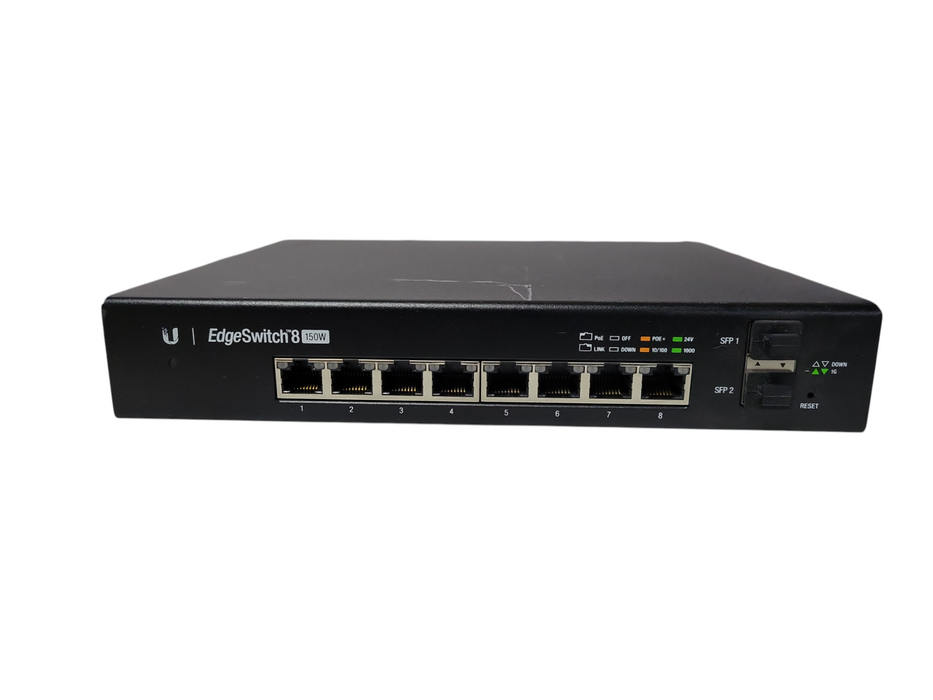 Ubiquiti EdgeSwitch 8 - 8-Port Gigabit PoE+ Switch with 2 SFP - ES-8-150W
