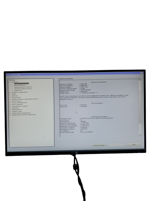 Dell Optiplex 3070 Micro Intel Core i5-9500T 2.2GHz 8GB RAM NO-HDD/SSD