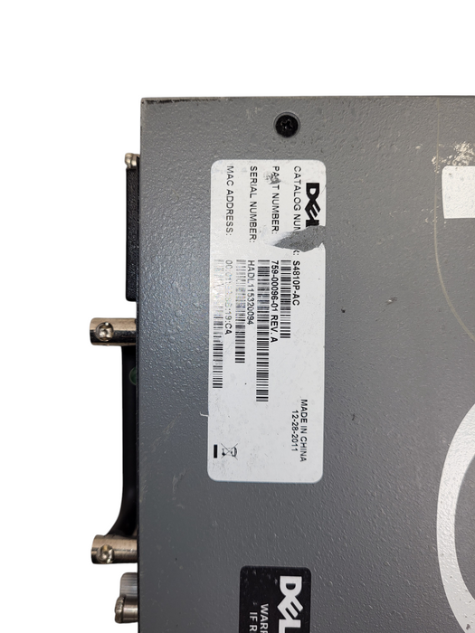 Dell Force10 S4810P-AC = 48x 10GB SFP+ 4x 40GB QSFP+ w/ 24x GP-10GSP-1S MFGR2