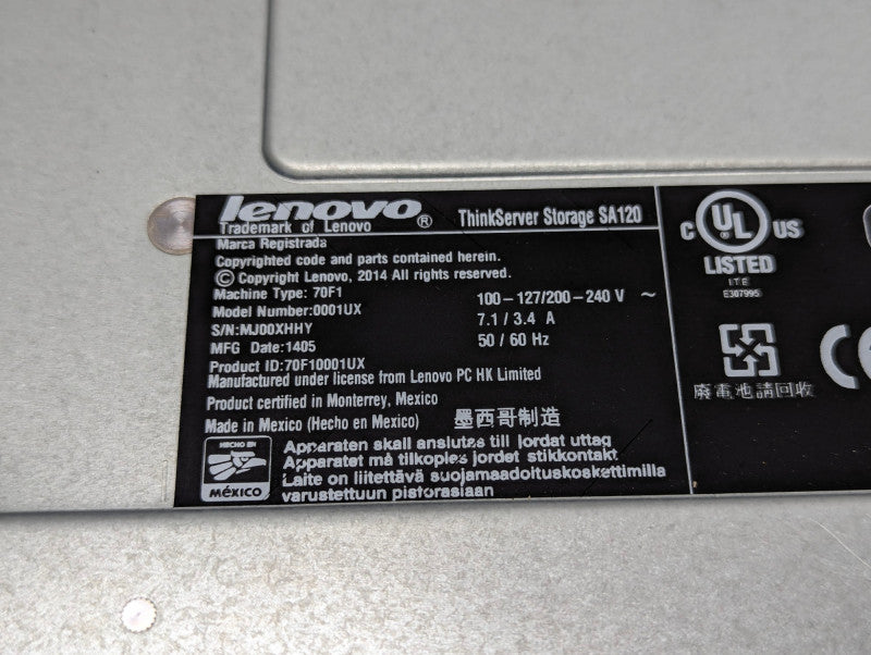 Lenovo ThinkStorage SA120 2U Direct attached storage   -