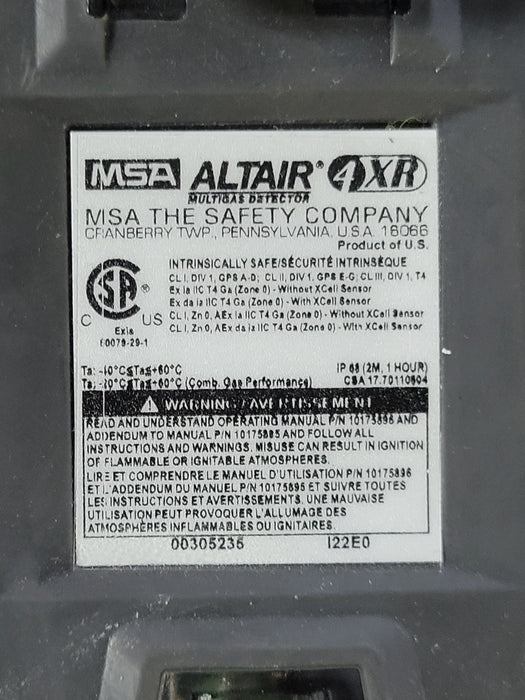 MSA Altair 4XR Multi-Gas Detector Bluetooth Untested AS-IS