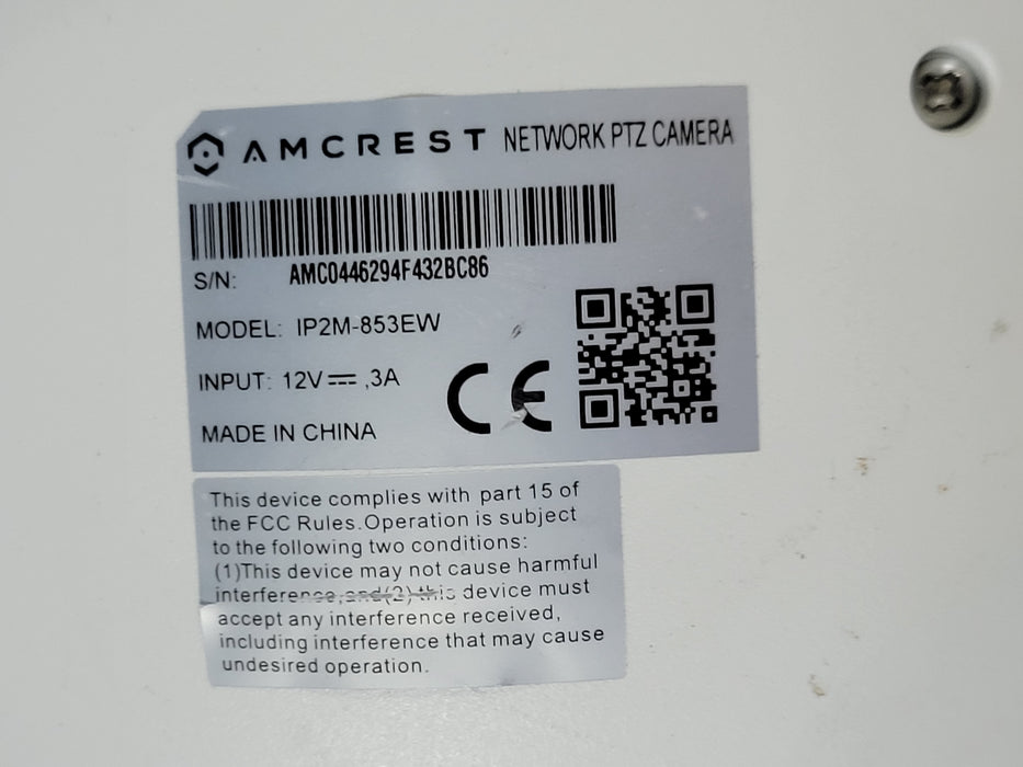Amcrest IP2M-853EW PoE+ PTZ 12x Zoom Outdoor Dome Camera White