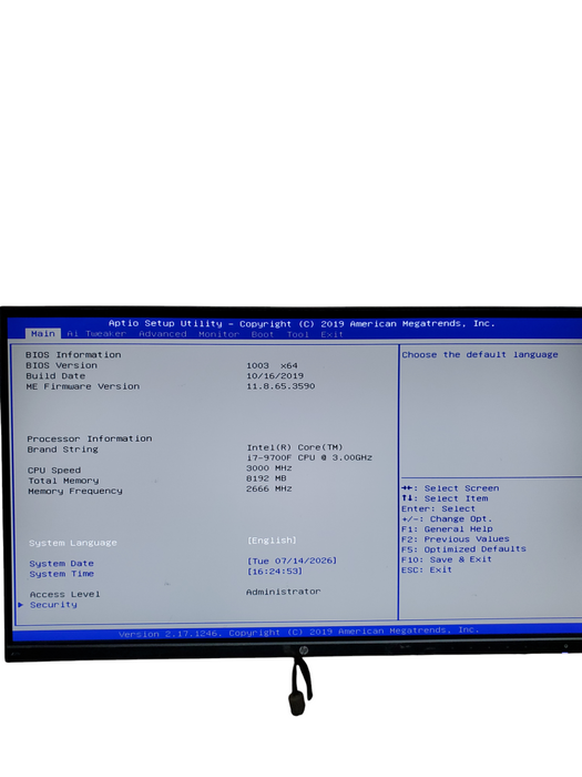 Custom PC | Intel i7-9700F @ 3.00GHz | 8GB DDR4 | NO-HDD/SSD GT710-SL-2GD5-CSM