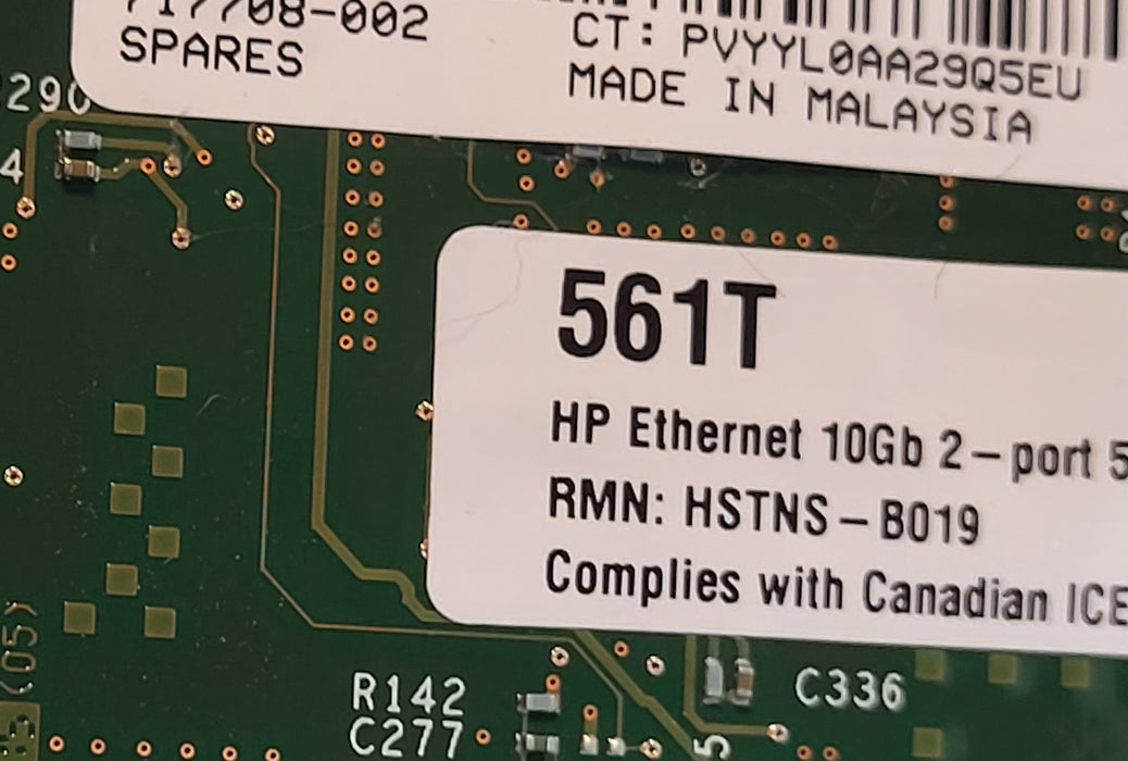 lot of 2x HP Ethernet 10Gb 2-Port 561T Adapter PCIe RJ45 Network Cards 717708