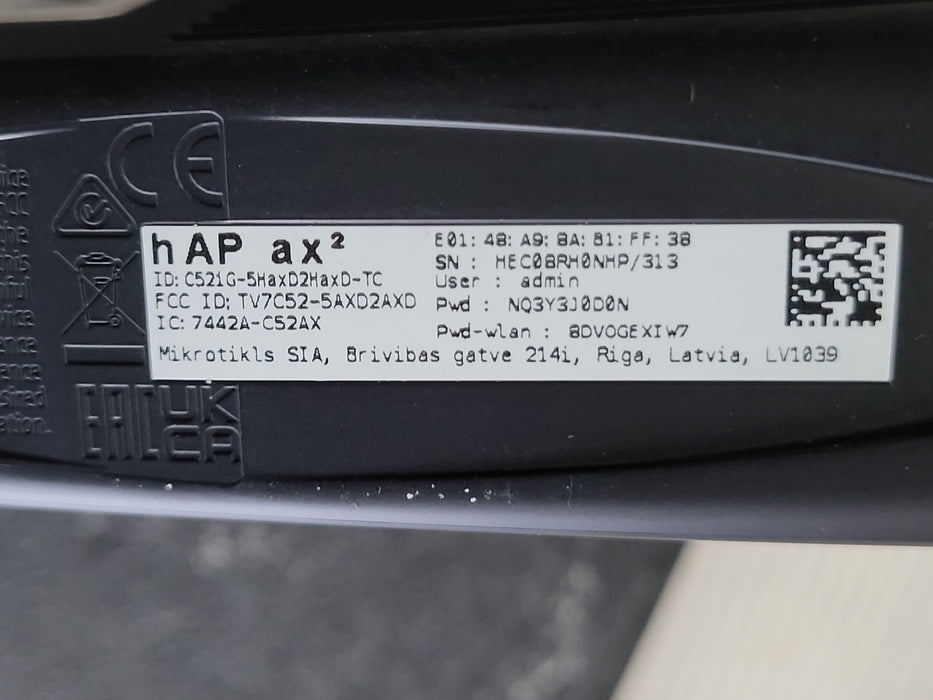MikroTik Hap AX2 C52IG-5HAXD2HAXD-TC (Router only), READ