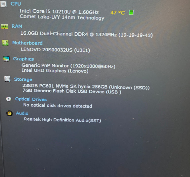 Lenovo ThinkPad T14 Gen 1 i5-10210U 16GB RAM 256GB SSD