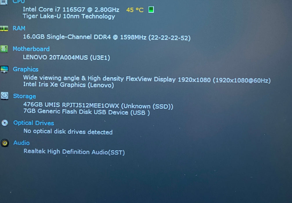 Lenovo ThinkPad E14 Gen 2 TOUCH i7-1165G7 2.80GHz 16GB RAM 512GB SSD