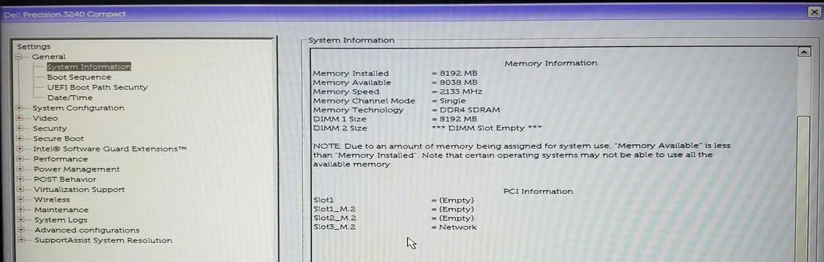 Dell Precision 3240 Compact 10th Gen Intel Core i5 CPU  8GB RAM No HDD