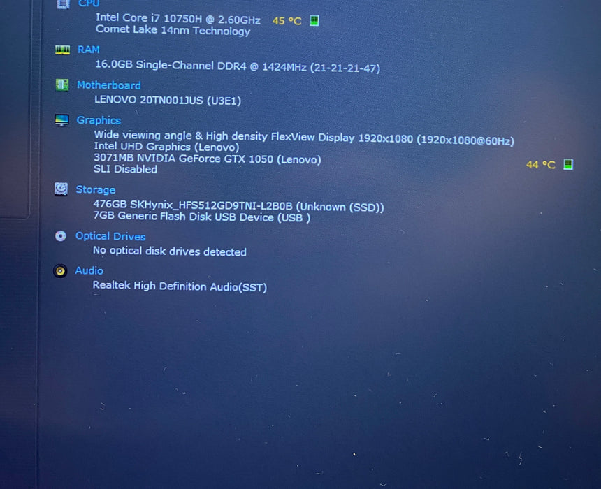 Lenovo ThinkPad T15p Gen 1 i7-10750H GTX1050 3GB GPU 16GB RAM 512GB SSD READ!