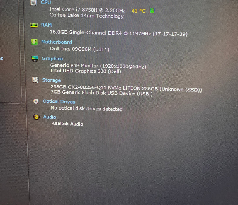 Dell Precision 7730 17" i7-8750H Intel UHD GPU 630 16GB RAM 256GB SSD READ