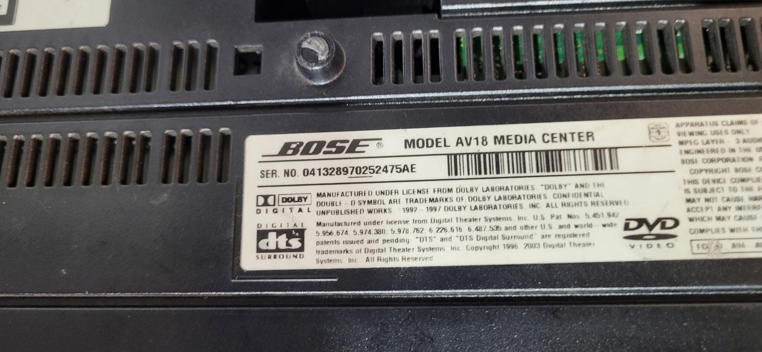 Bose AV18 Lifestyle 18 Media Center CD DVD Console Player