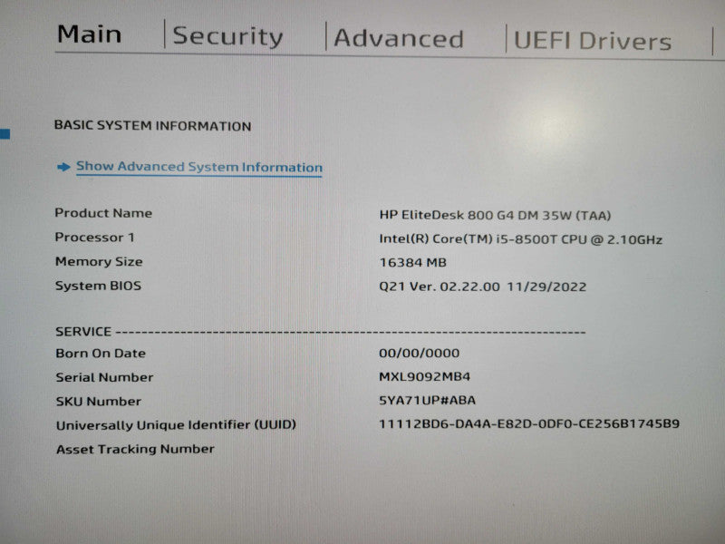HP EliteDesk 800 G4 USFF | i5-8500T @ 2.10GHz 6C, 16GB DDR4, 256GB NVMe !