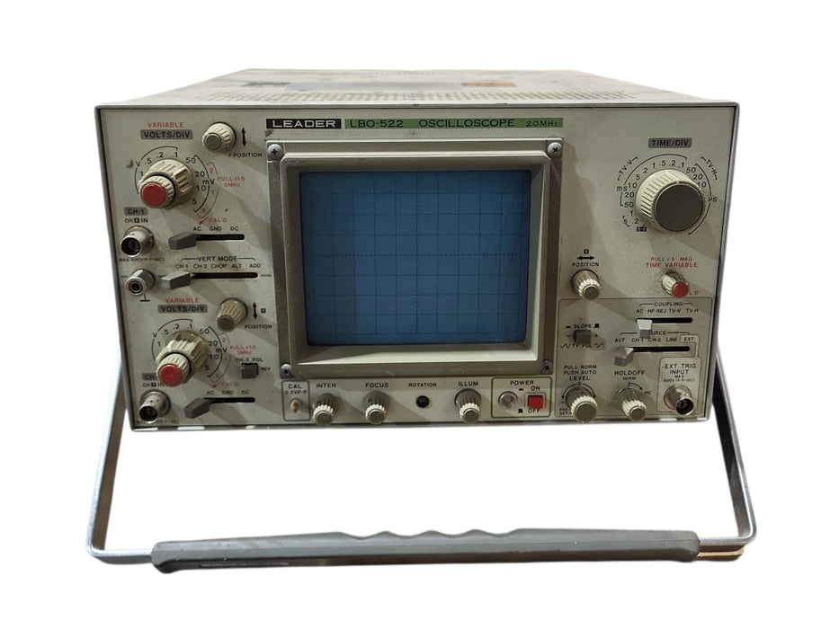 LEADER LBO522 20MHZ DUAL CHANNEL OSCILLOSCOPE, RE