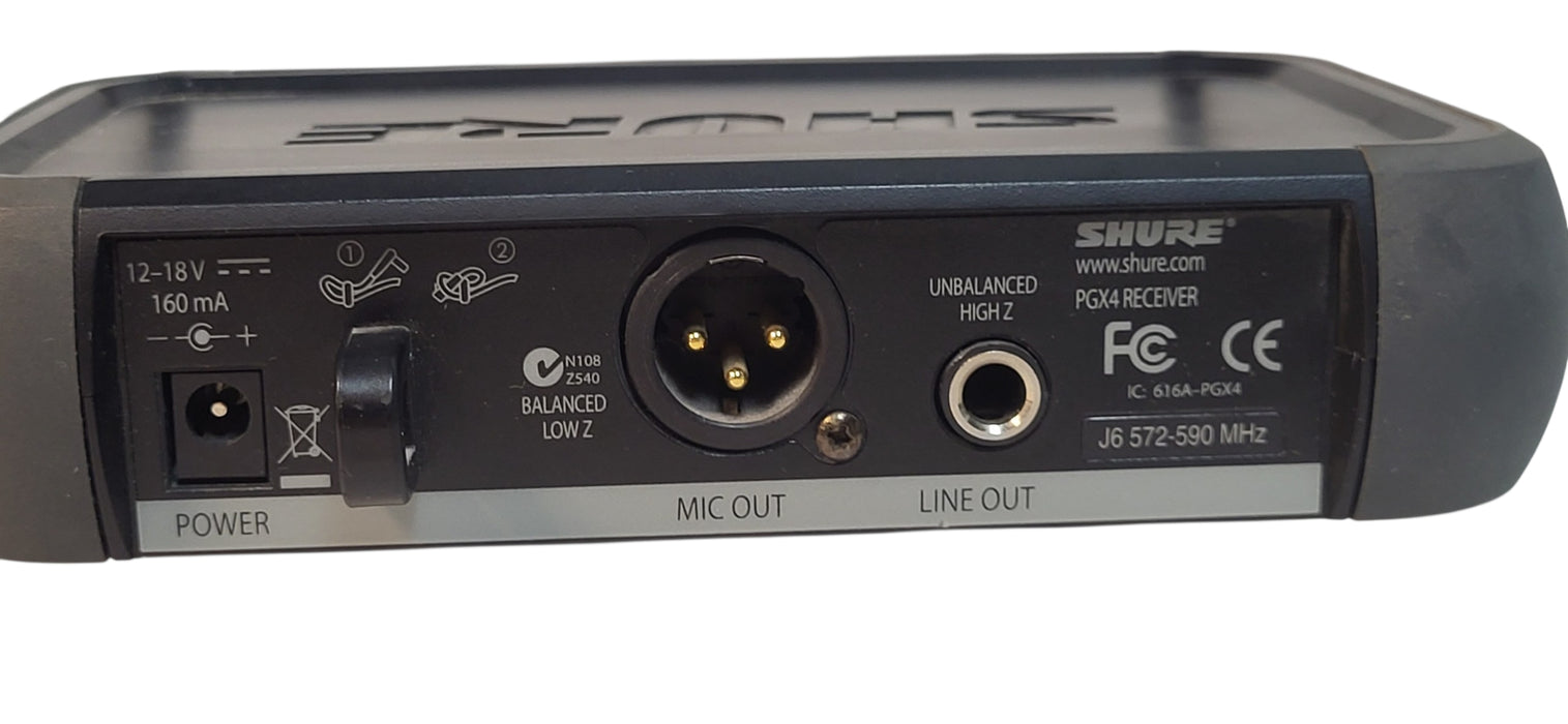 Shure PGX4 Wireless Receiver J6 572-590 MHz W/AC