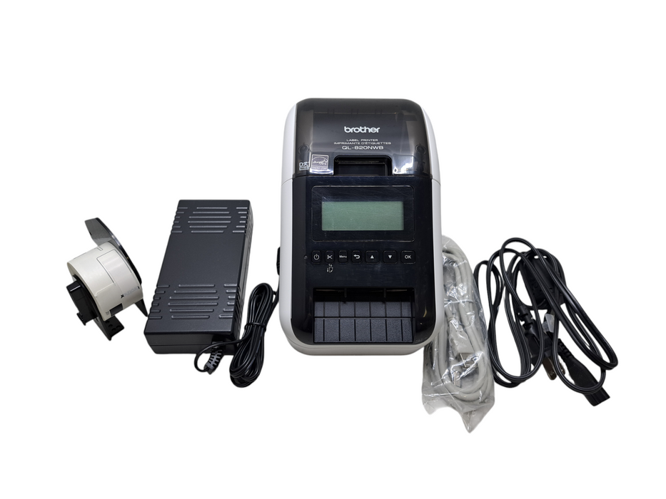 Brother QL-820NWB Ultra Flexible Monochrome Label Printer w/ Power Adapter