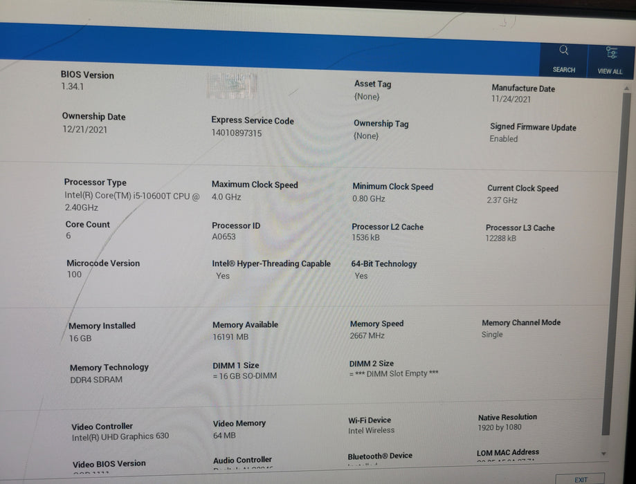 Dell OptiPlex 5090 | i5-10600T @2.40GHz 16GB DDR4 256GB NVMe