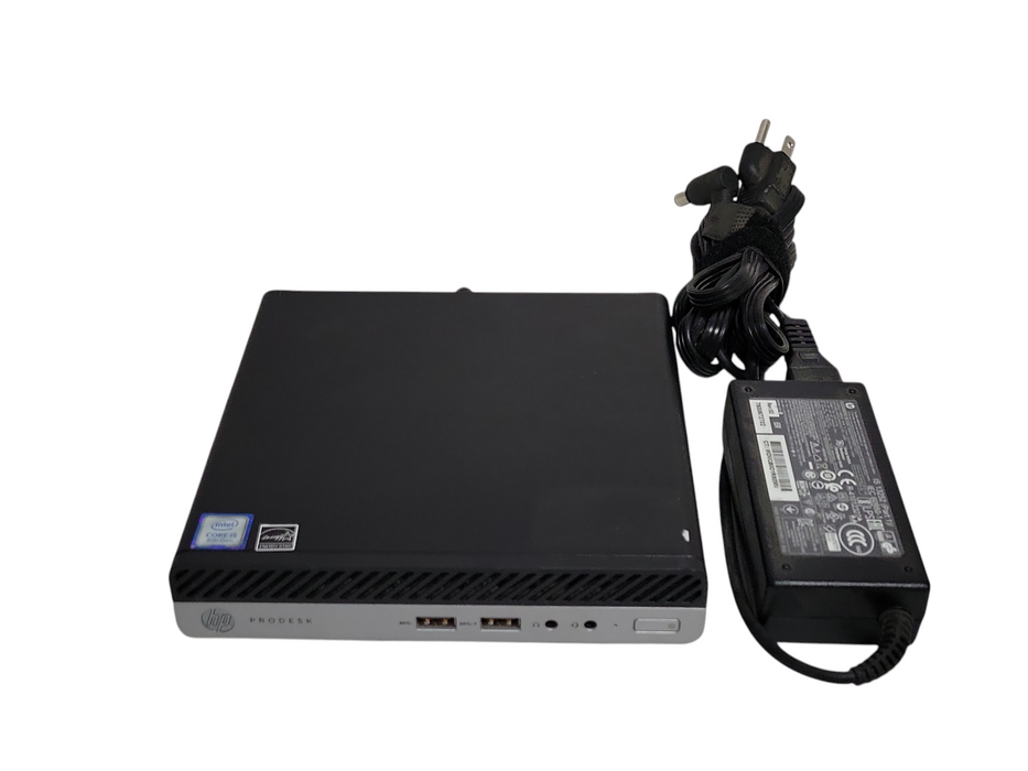 HP ProDesk 400 G4 DM, Core I5-8500T 2.10GHz, 8GB DDR4, 256GB NVMe w/ Power adapt